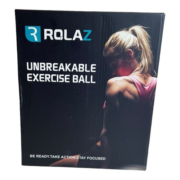 Rolaz Unbreakable Exercise Ball Yoga Stability Fitness Workout Medium Gray 55cm - Picture 3 of 11